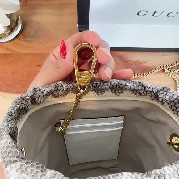 NWOT Gucci Snakeskin Mini Zumi Bucket Bag - Picture 11 of 14